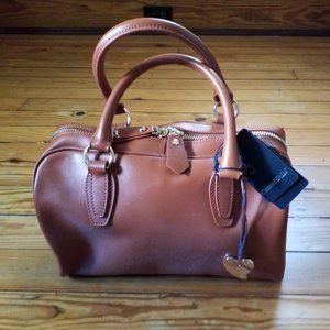 Tan leather satchel
